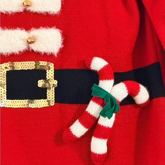 Isela Chic Red Holiday Dress with White Trim Size L NWT - Picture 9 of 15